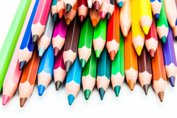 Color pencils on white Royalty Free Stock Images