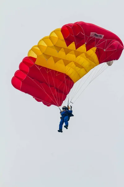 Parachutist of PAPEA on airshow Stock Image