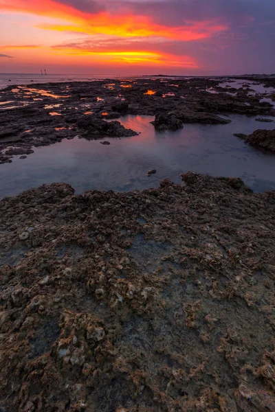 Pôr do sol na praia de Chiclana — Fotografia de Stock