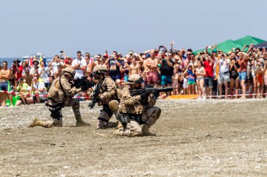 Motril, Granada, İspanya - 11 Haziran: İspanyolca bir sergi 12 Uluslararası Havacılık tarihinde Motril 11 Haziran 2017 yılında Motril, Granada, İspanya üzerinde katılan deniz