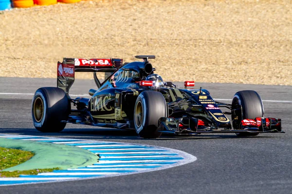 Equipe Lotus F1, Romain Grosjean, 2015 — Fotografia de Stock