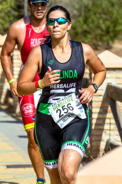 Rota Spanien September Unbekannte Triathleten Die Xxi Triathlon Herbalife Villa — Stockfoto