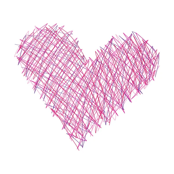 Logo Srdce Vyrobené Čar Jako Čmáranice — Stockový vektor