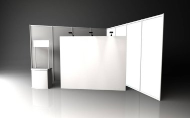Fuar Standı, sergi tur, 3d render ticaret 