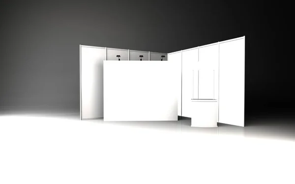 Handel tentoonstelling stand, tentoonstelling ronde, 3D-rendering — Stockfoto