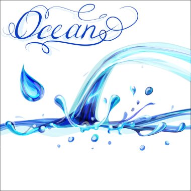 yazı okyanus vektör