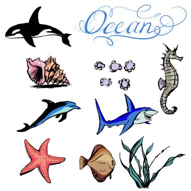 yazı okyanus vektör