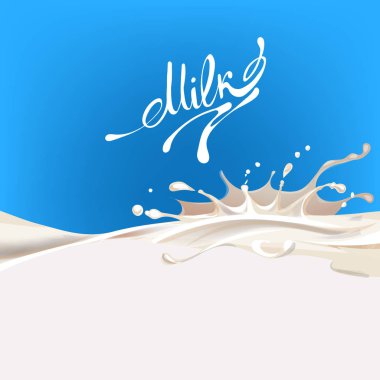 akan, çekimde, süt süt sıçramasına izole vektör