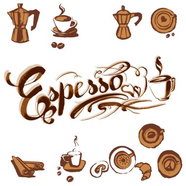 Espresso yazı vektör çizim