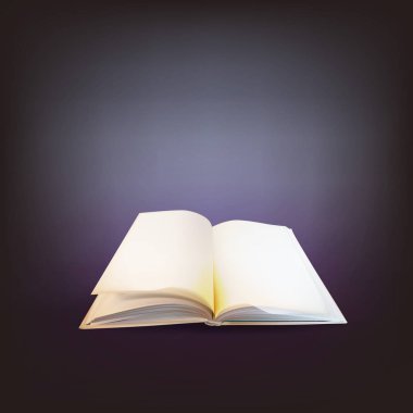 Açık sihirli kitap vektör