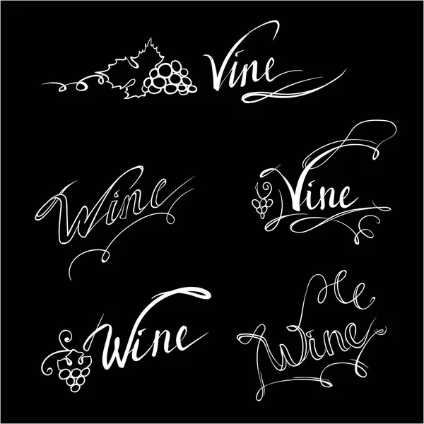 葡萄酒、 葡萄树、 刻字、 徽标、 矢量 — 图库矢量图片