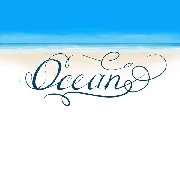 Lettering ocean vector set — Stock Vector