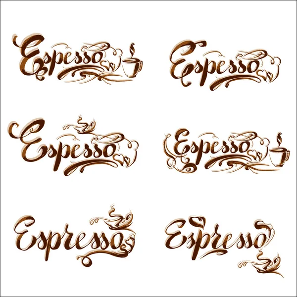 Vektor Illustration Schriftzug Espresso — Stockvektor