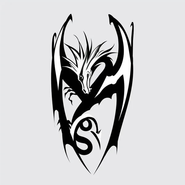 Dragón logo vector — Vector de stock