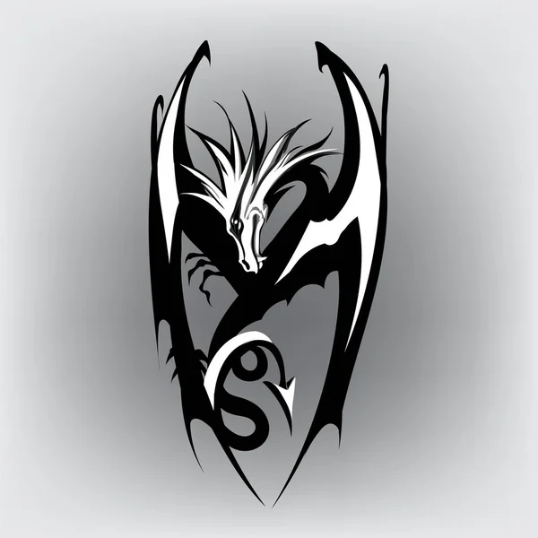 Dragón logo vector — Vector de stock