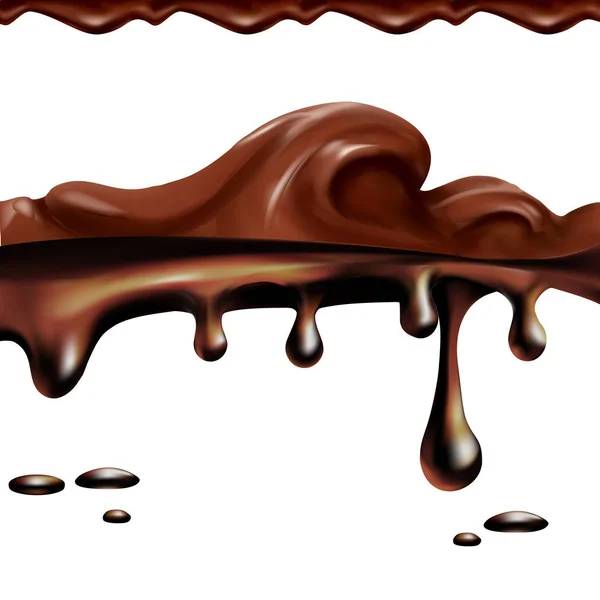 Chocolat liquide, caramel ou cacao illustration texture vecteur — Image vectorielle