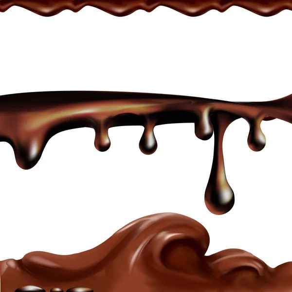 Ilustração de chocolate líquido, caramelo ou cacau —  Vetores de Stock
