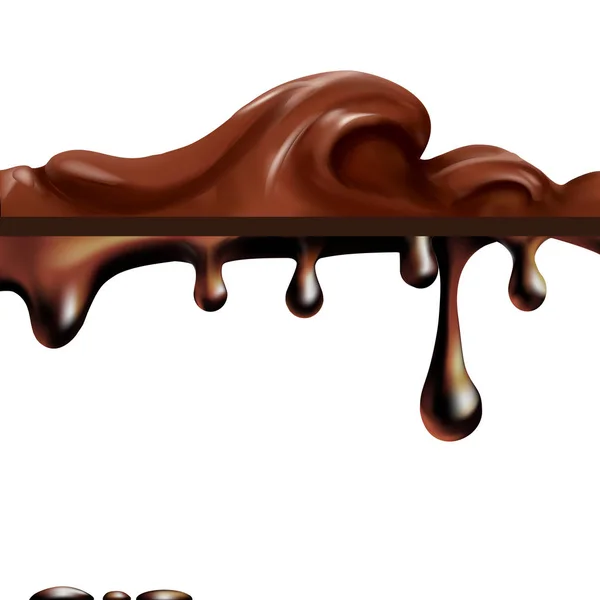 Folyékony csokoládé, karamell, vagy kakaó illusztráció textúra vektor — Stock Vector