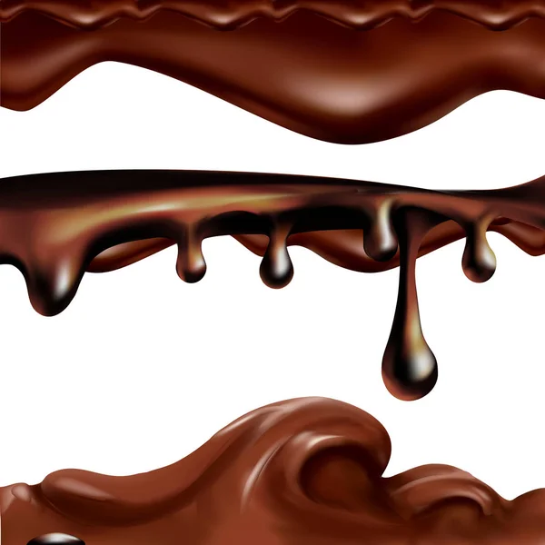 液体チョコレート、キャラメルやココアの図 — ストックベクタ