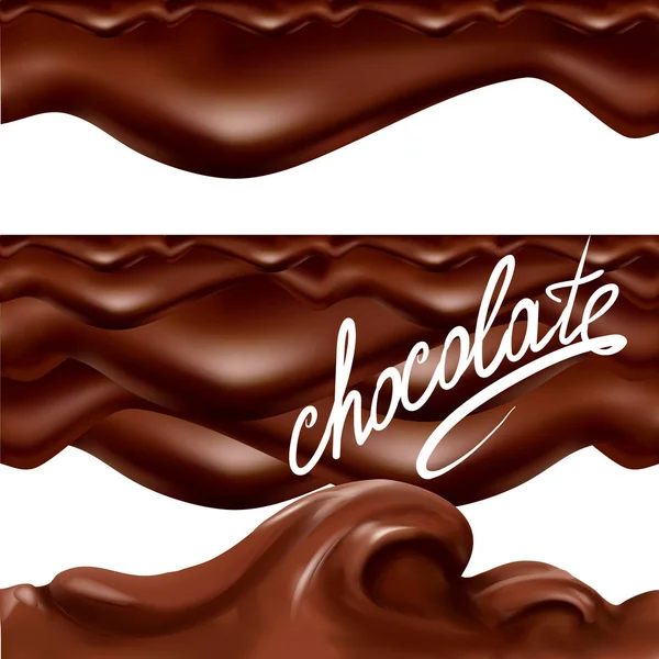 Chocolat liquide, coulant, fondu, caramel — Image vectorielle