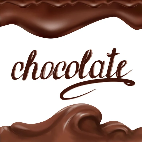 Рідкий шоколад, тече, розплавлений, карамель — стоковий вектор
