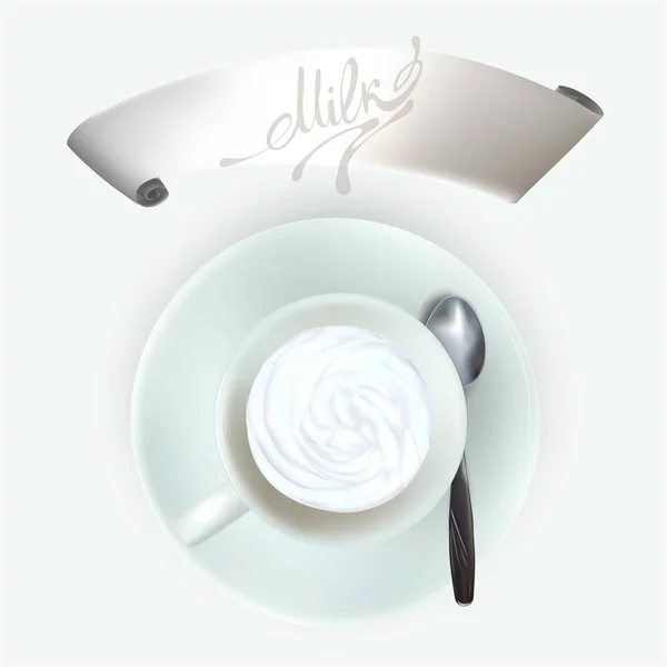 Tasse d'illustration vectorielle de lait — Image vectorielle