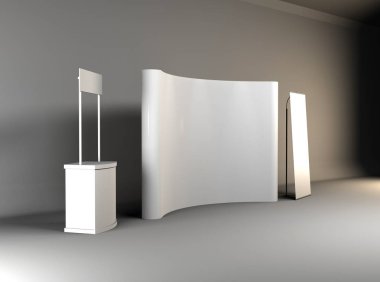 Fuar Standı, sergi tur, 3d render ticaret