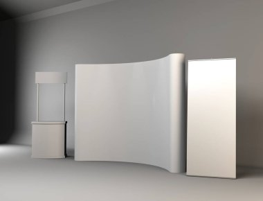 Fuar Standı, sergi tur, 3d render ticaret