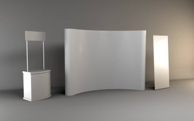 Fuar Standı, sergi tur, 3d render ticaret