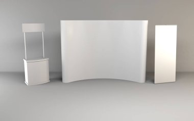 Fuar Standı, sergi tur, 3d render ticaret