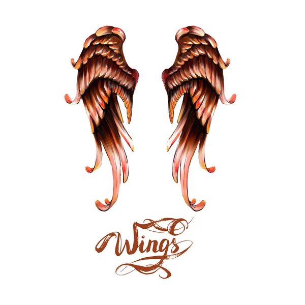 Крылья ангела, буквы, рисунок — стоковое фото