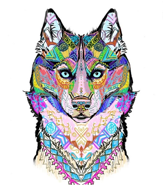 Husky Wolf Dog pattern Stock Image