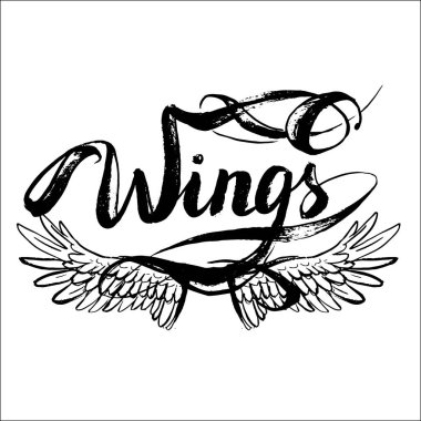 melek kanatları vektörü, harf, çizim