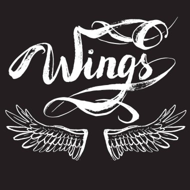 melek kanatları vektörü, harf, çizim