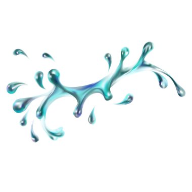 mavi su damla sıçramasına; izole vektör