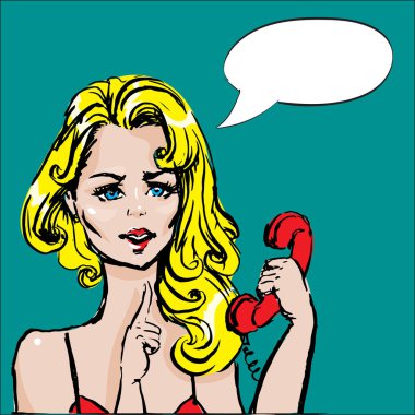 ararsa telefona vektör çizim, pop art