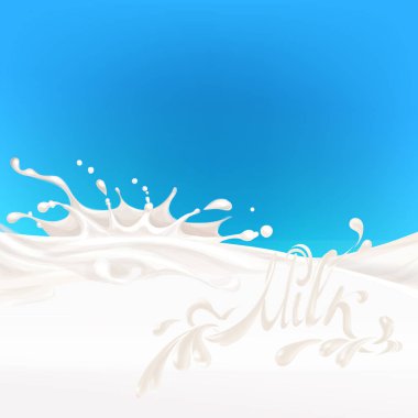 akan, çekimde, süt süt sıçramasına izole vektör