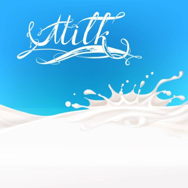 akan, çekimde, süt süt sıçramasına izole vektör