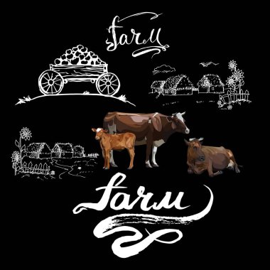 İnek Buzağı kahverengi, vektör