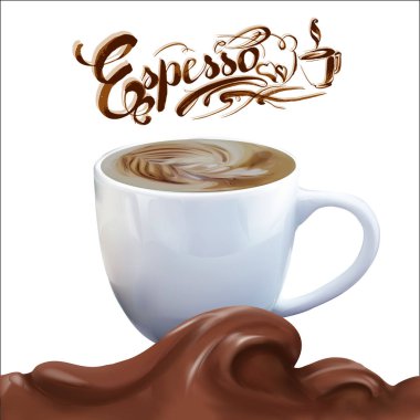 sıvı çikolata, karamel veya kakao illüstrasyon