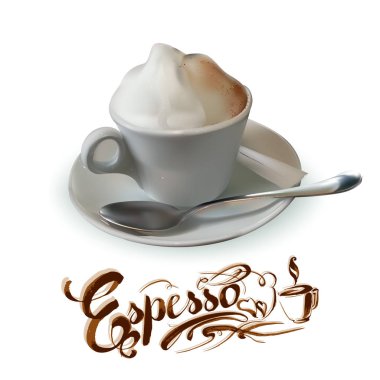 Espresso ile krem vektör