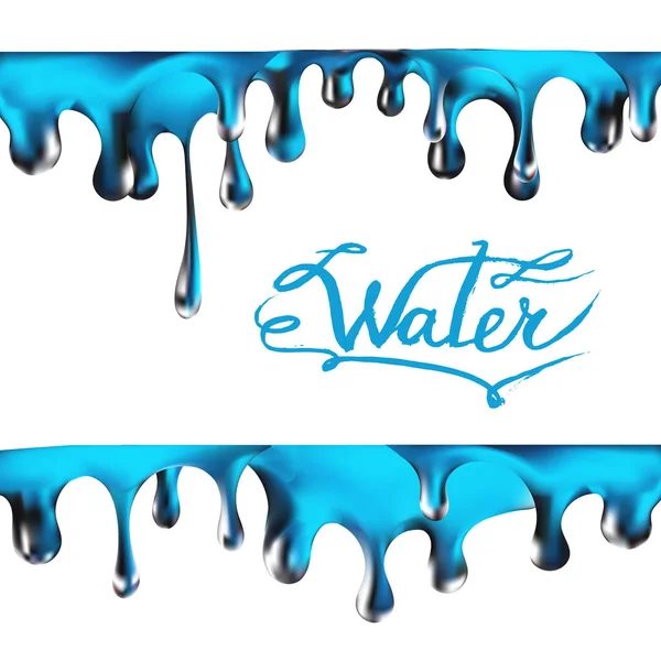 Blauwe waterspatten drops, geïsoleerde vector — Stockvector