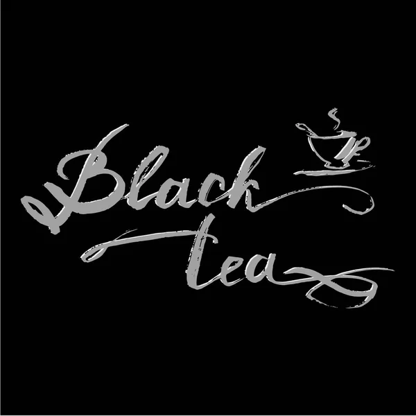 Schwarzer Tee-Vektorbuchstabe — Stockvektor