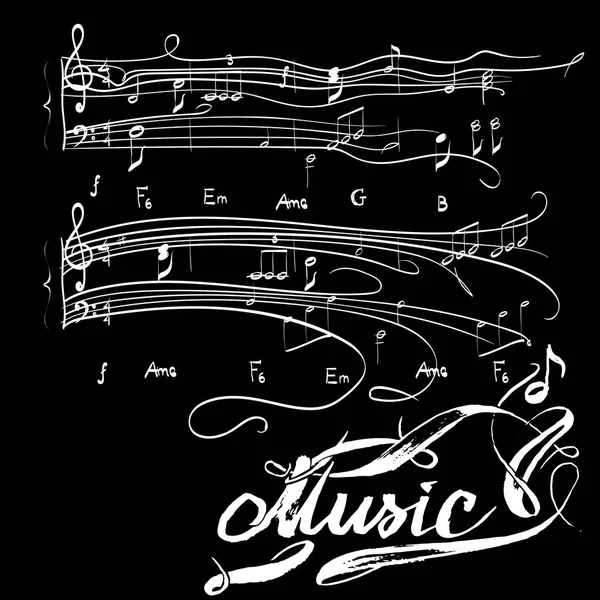 Música notas textura vector — Vector de stock