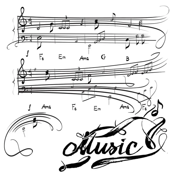 Música notas textura vector — Vector de stock