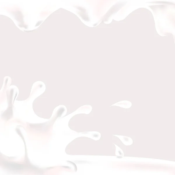 O leite que flui, em movimento, espirrando leite vetor isolado — Vetor de Stock