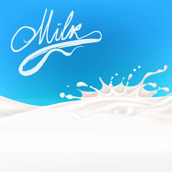 Το γάλα ρέει, σε κίνηση, γάλα εκτοξεύεται απομονωμένη διάνυσμα — Διανυσματικό Αρχείο
