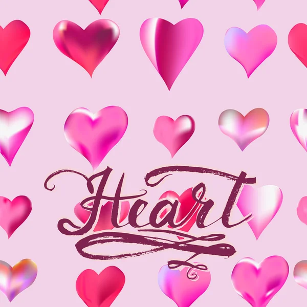 Textura perfecta de los corazones vector acuarela dibujo — Vector de stock