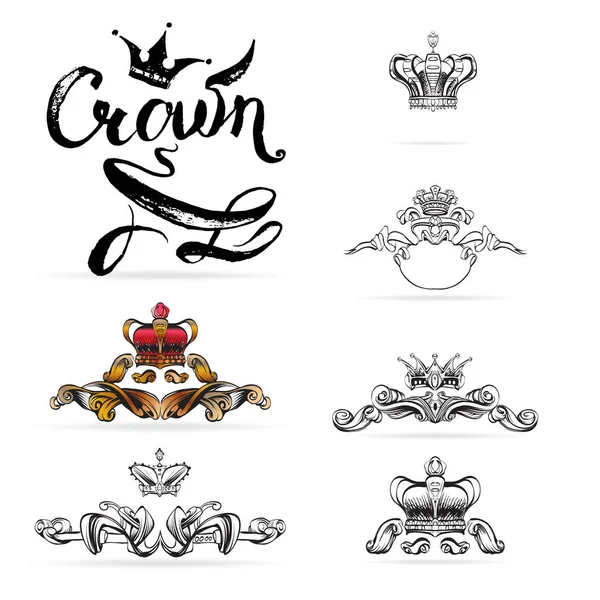 taç vektör, vintage tarzı decoratio için dekoratif elemanlar