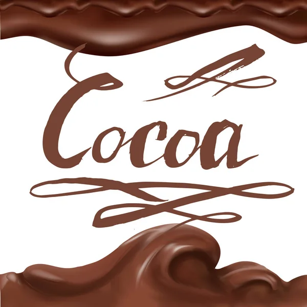 Illustration flüssiger Schokolade, Karamell oder Kakao — Stockvektor